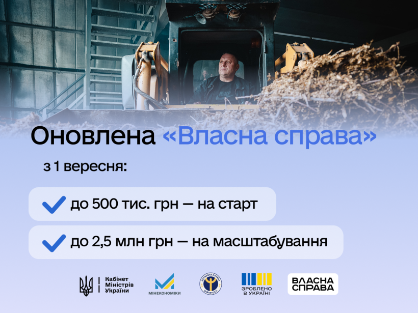 З 1 вересня 2026 року програма «Власна справа» працюватиме за новою моделлю